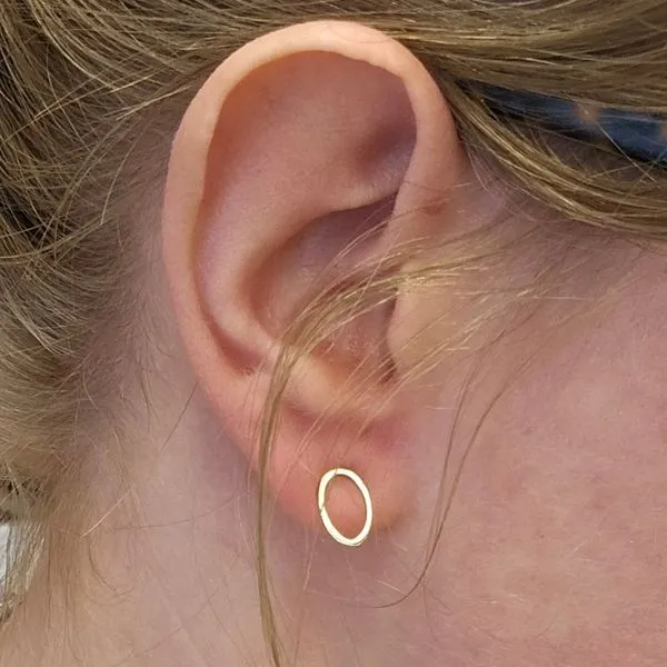 Yellow Gold Oval Stud Earrings Image 2 Mark Jewellers La Crosse, WI