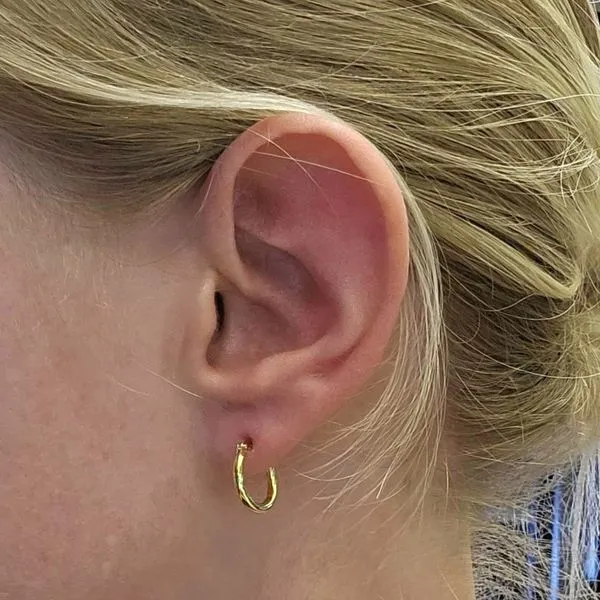 Yellow Gold Hoop Earrings Image 3 Mark Jewellers La Crosse, WI
