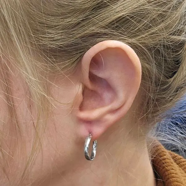 White Gold Hoop Earrings Image 2 Mark Jewellers La Crosse, WI