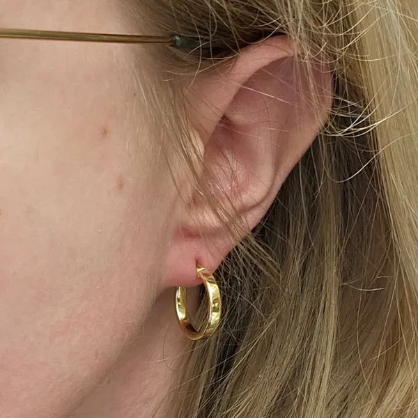 Yellow Gold Hoop Earrings Image 3 Mark Jewellers La Crosse, WI