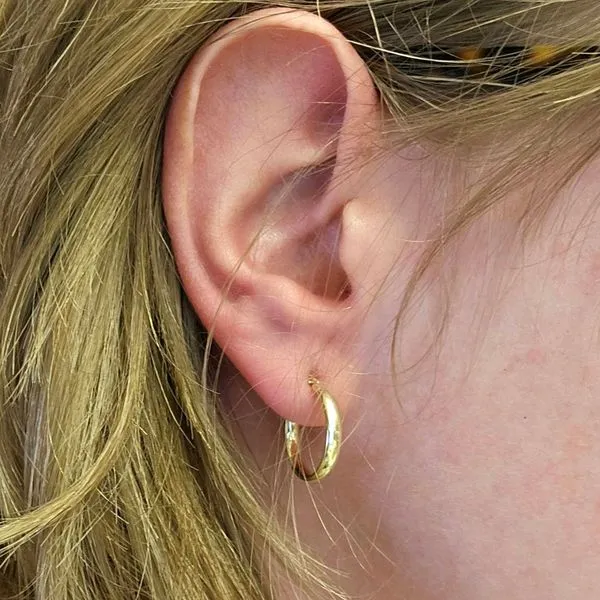 Yellow Gold Hoop Earrings Image 3 Mark Jewellers La Crosse, WI