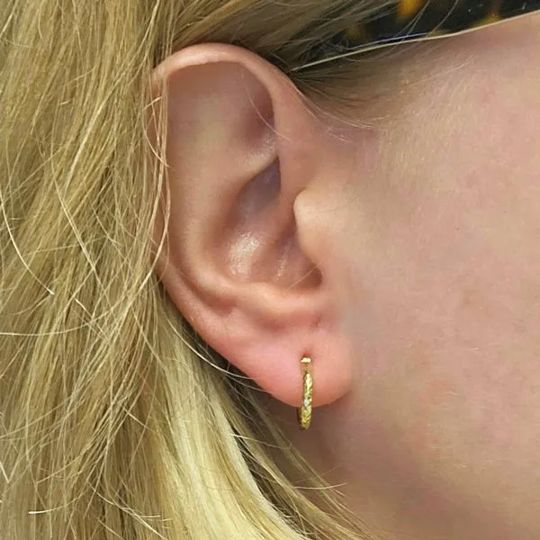 Yellow Gold Hoop Earrings Image 3 Mark Jewellers La Crosse, WI