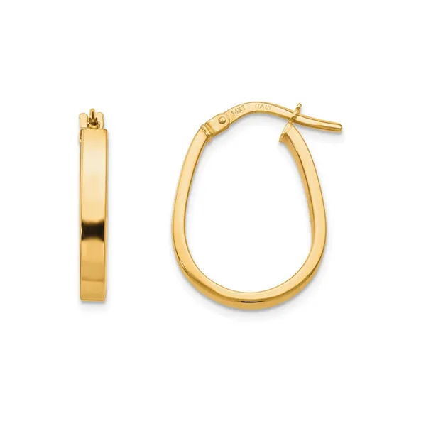 Yellow Gold U-Shape Hoop Earrings Mark Jewellers La Crosse, WI