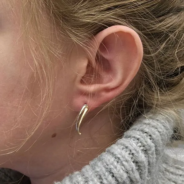 Two Tone Gold Earrings Image 2 Mark Jewellers La Crosse, WI