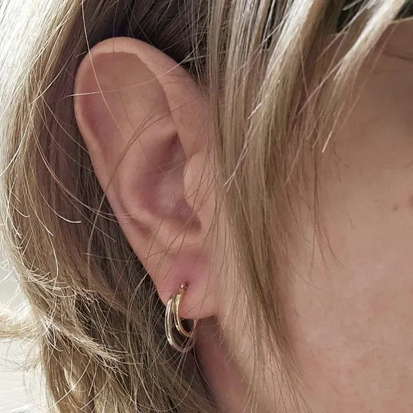 Two Tone Gold Hoop Earrings Image 3 Mark Jewellers La Crosse, WI