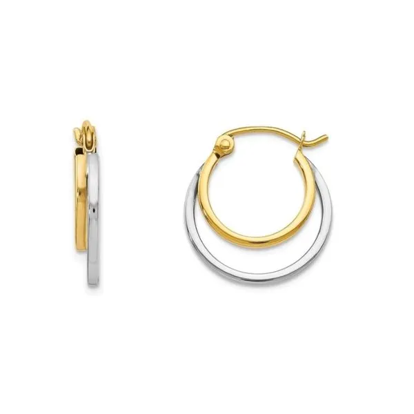 Two Tone Gold Hoop Earrings Mark Jewellers La Crosse, WI