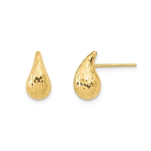 Yellow Gold Teardrop Stud Earrings Mark Jewellers La Crosse, WI