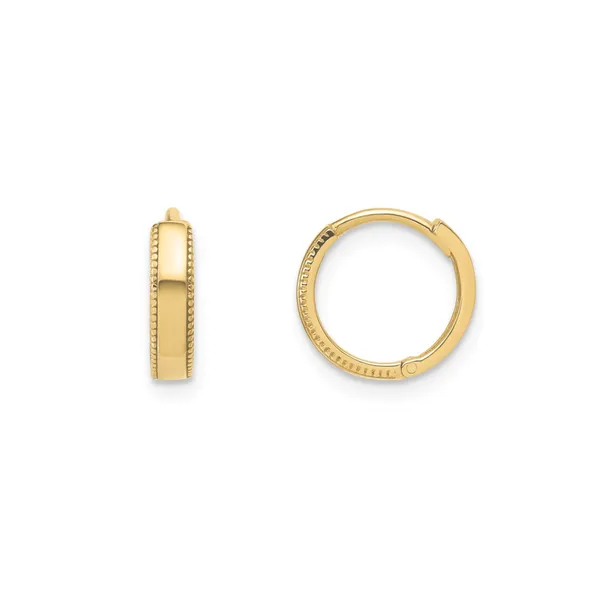 Yellow Gold Milgrain Hoop Earrings Mark Jewellers La Crosse, WI