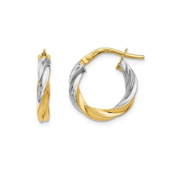 Two Tone Gold Hoop Earrings Mark Jewellers La Crosse, WI