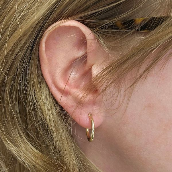 Yellow Gold Hoop Earrings Image 3 Mark Jewellers La Crosse, WI