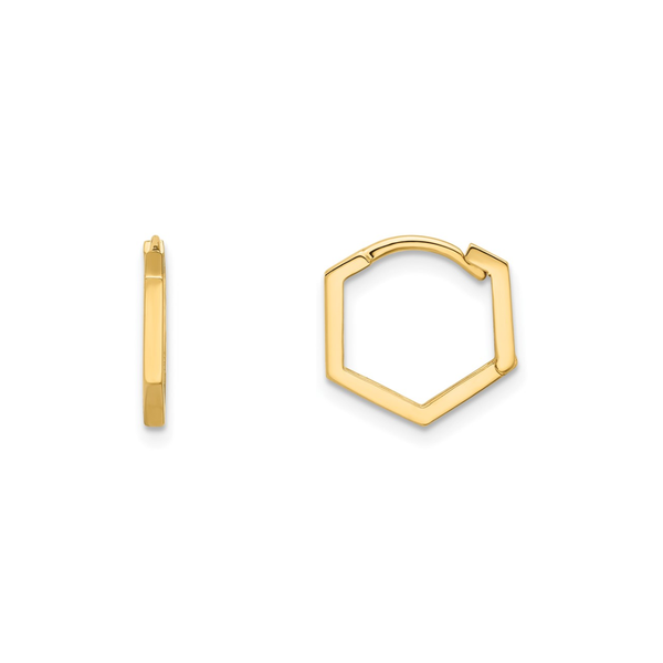 Yellow Gold Geometric Hoop Earrings Mark Jewellers La Crosse, WI
