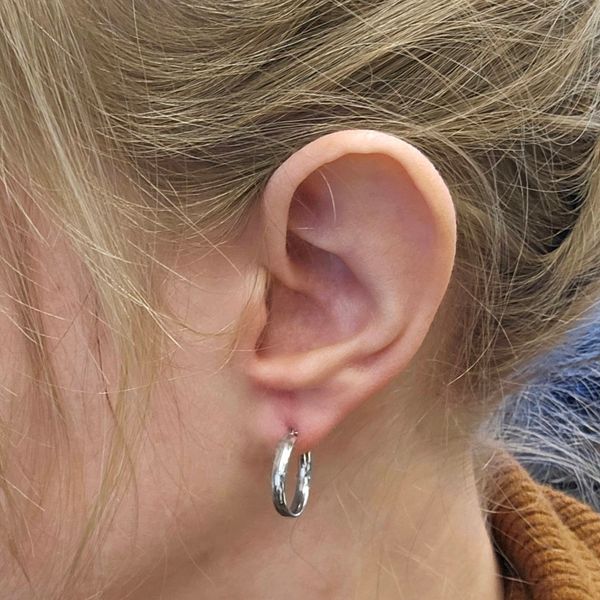 White Gold Hoop Earrings Image 2 Mark Jewellers La Crosse, WI