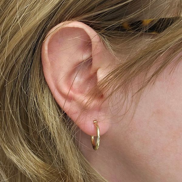 Yellow Gold Hoop Earrings Image 3 Mark Jewellers La Crosse, WI