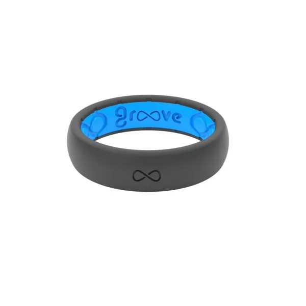 Groove Silicone Grey & Blue Band Mark Jewellers La Crosse, WI