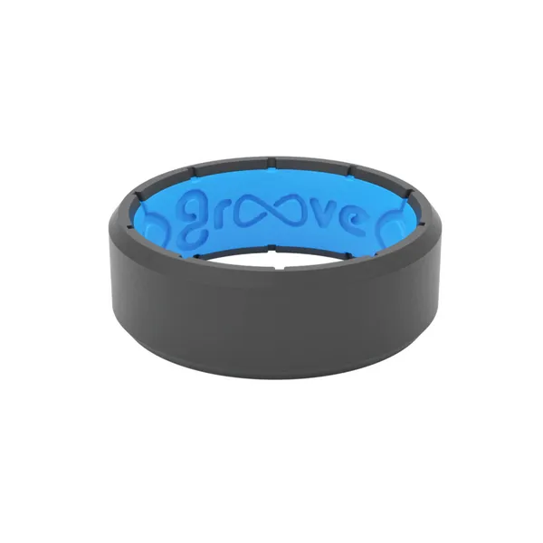 Groove Silicone Edge Grey & Blue Band Mark Jewellers La Crosse, WI