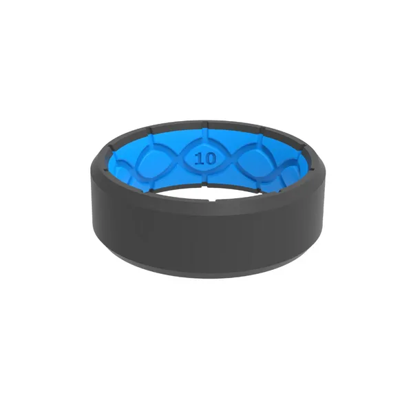 Groove Silicone Edge Grey & Blue Band Image 2 Mark Jewellers La Crosse, WI