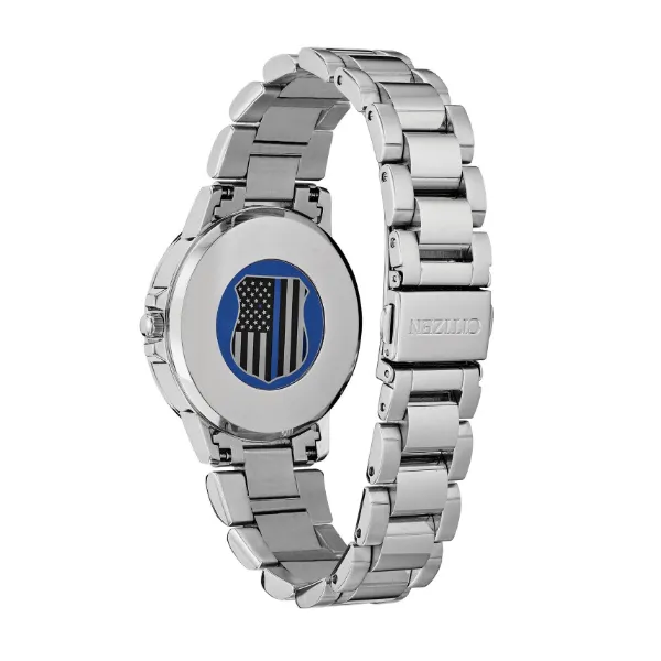 Citizen women's thin blue line watch top
