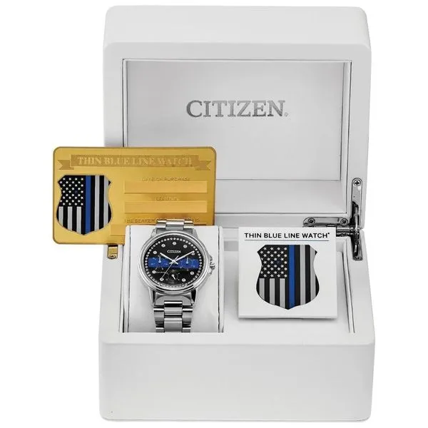 Ladies' Eco-Drive Thin Blue Line Watch Image 3 Mark Jewellers La Crosse, WI