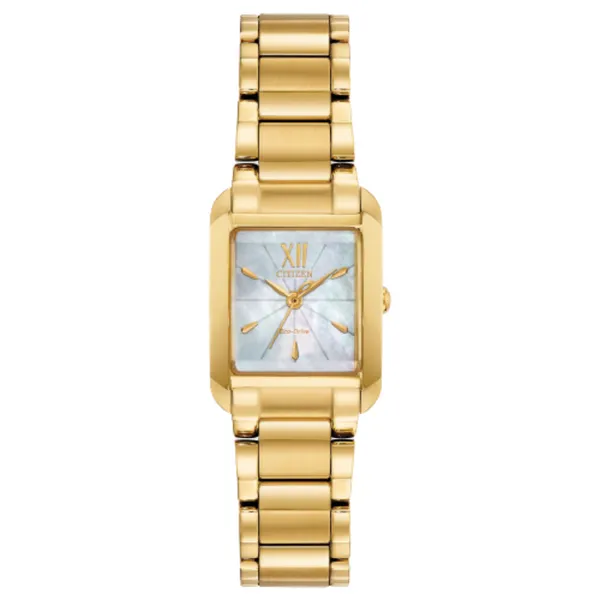 Ladies' Eco-Drive Goldtone Mother-Of-Pearl Dial Watch Mark Jewellers La Crosse, WI