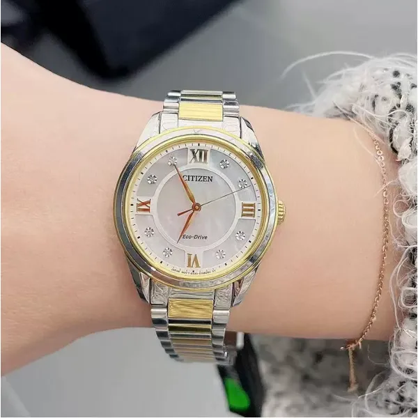 Ladies' Eco-Drive Two Tone Diamond Accent Watch Image 3 Mark Jewellers La Crosse, WI