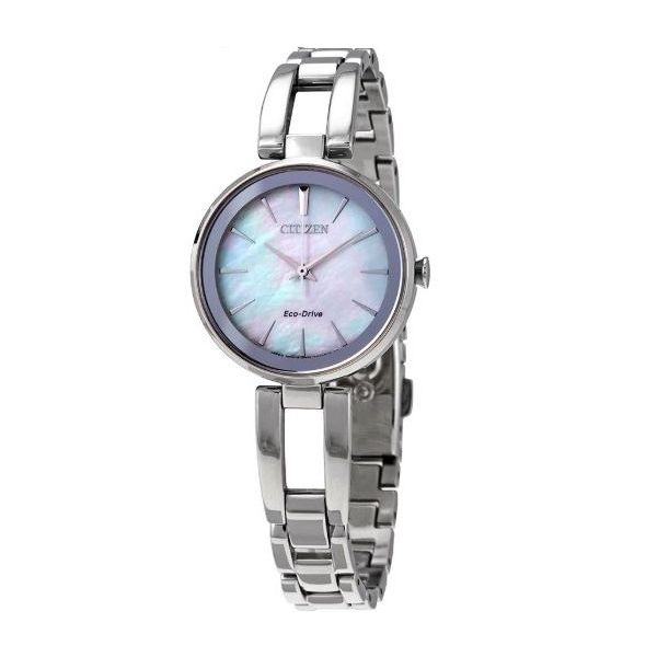 Ladies' Eco-Drive Silvertone Mother-of-Pearl Dial Watch Mark Jewellers La Crosse, WI