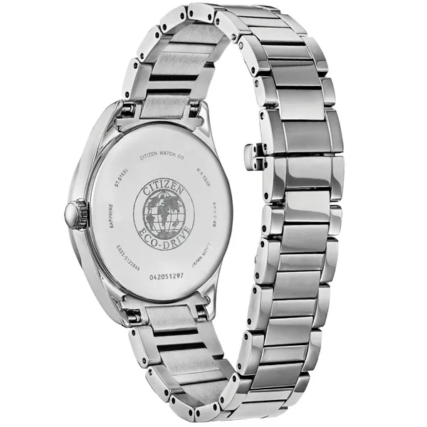 Ladies' Eco-Drive Silvertone Diamond Accent Watch Image 2 Mark Jewellers La Crosse, WI