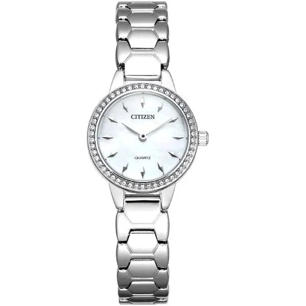 Ladies' Quartz Silvertone Mother-of-Pearl Dial Watch Image 2 Mark Jewellers La Crosse, WI