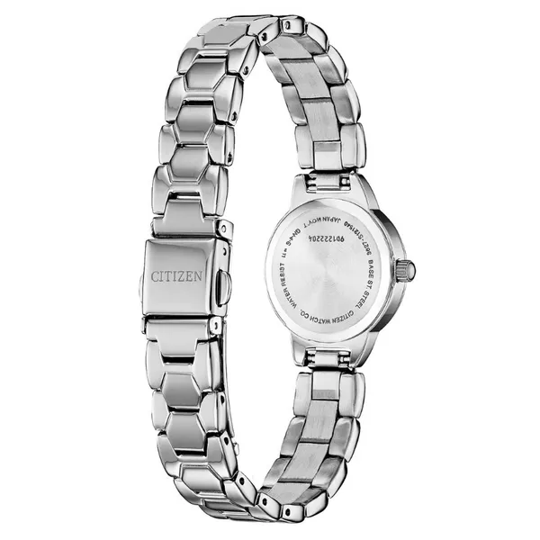 Ladies' Quartz Silvertone White Dial Watch Image 2 Mark Jewellers La Crosse, WI