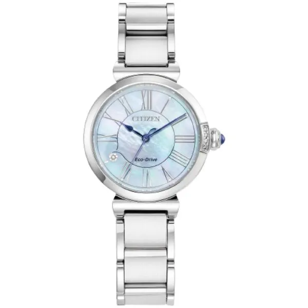 Ladies' Eco-Drive Silvertone Diamond Accent Watch Mark Jewellers La Crosse, WI