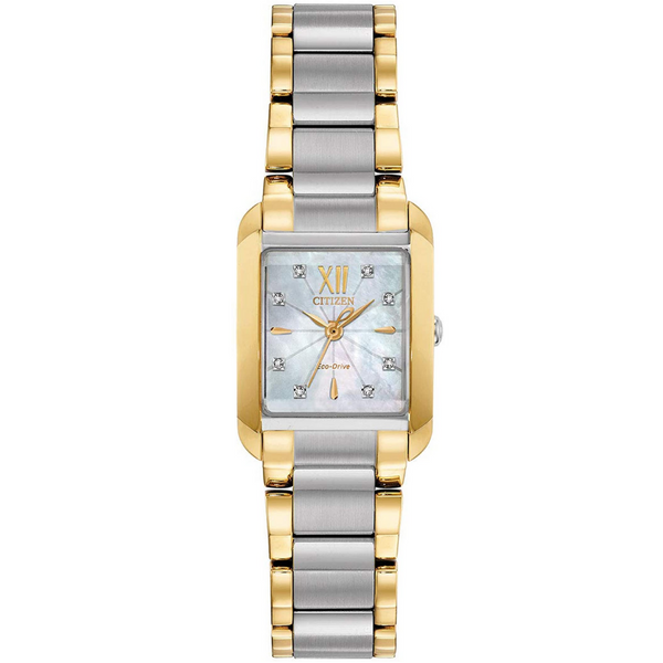 Ladies' Eco-Drive Two Tone Mother-Of-Pearl Dial Watch Mark Jewellers La Crosse, WI