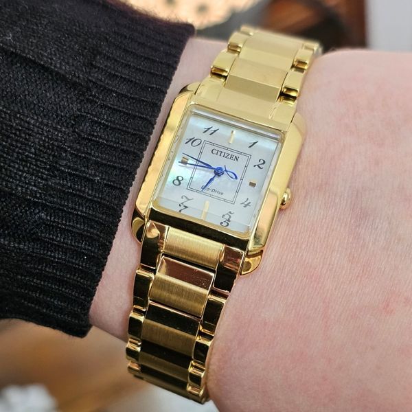 Ladies' Eco-Drive Goldtone Mother-Of-Pearl Dial Watch Image 3 Mark Jewellers La Crosse, WI