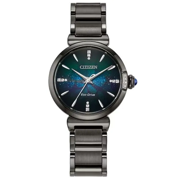 Ladies' Eco-Drive Grey Diamond Accent Watch Mark Jewellers La Crosse, WI