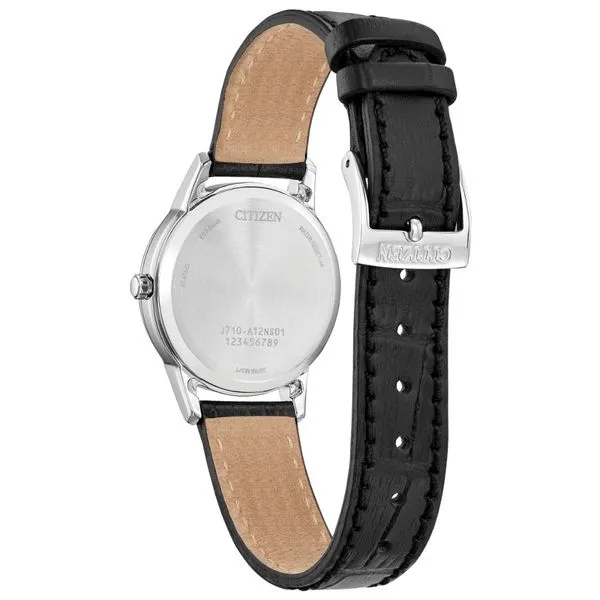 Ladies' Eco-Drive Silvertone Leather Band Watch Image 2 Mark Jewellers La Crosse, WI