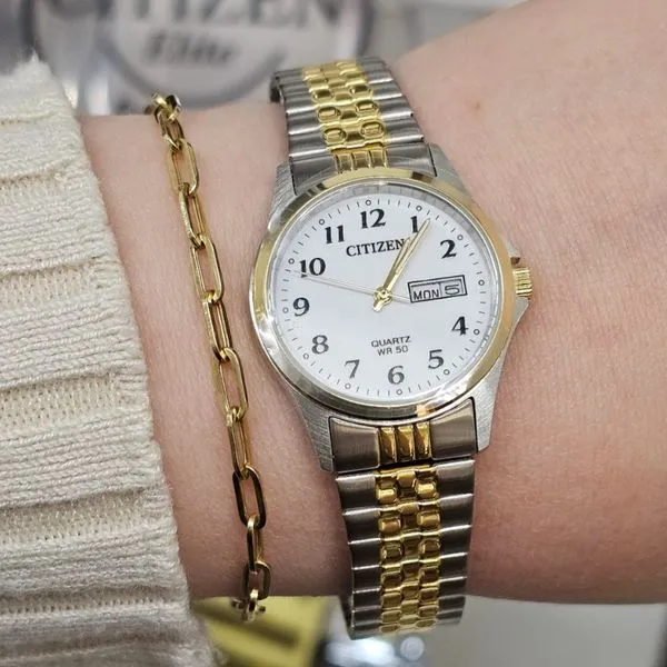 Ladies' Quartz Two Tone Watch Image 3 Mark Jewellers La Crosse, WI