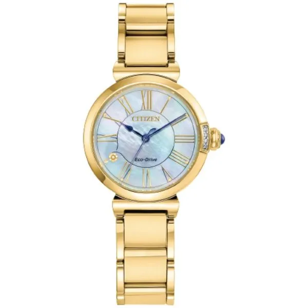 Ladies' Eco-Drive Goldtone Diamond Accent Watch Mark Jewellers La Crosse, WI