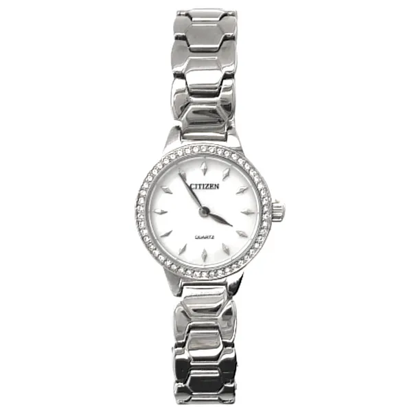 Ladies' Quartz Silvertone White Dial Watch Mark Jewellers La Crosse, WI