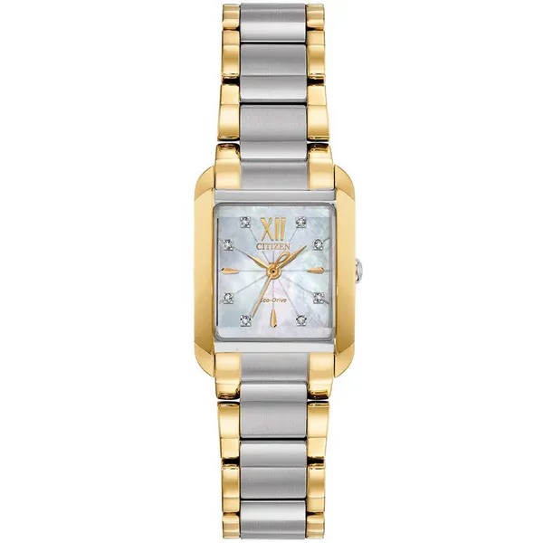 Ladies' Eco-Drive Two Tone Mother-Of-Pearl Dial Watch Mark Jewellers La Crosse, WI