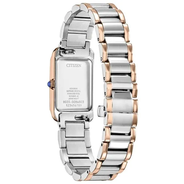 Ladies' Eco-Drive Rose & Silvertone Watch Image 2 Mark Jewellers La Crosse, WI