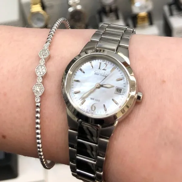 Ladies' Eco-Drive Silvertone Watch Image 3 Mark Jewellers La Crosse, WI