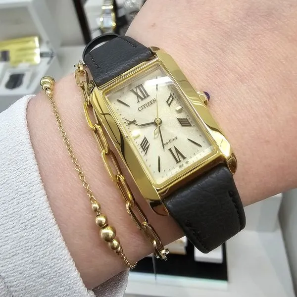 Ladies' Eco-Drive Goldtone Watch Image 3 Mark Jewellers La Crosse, WI