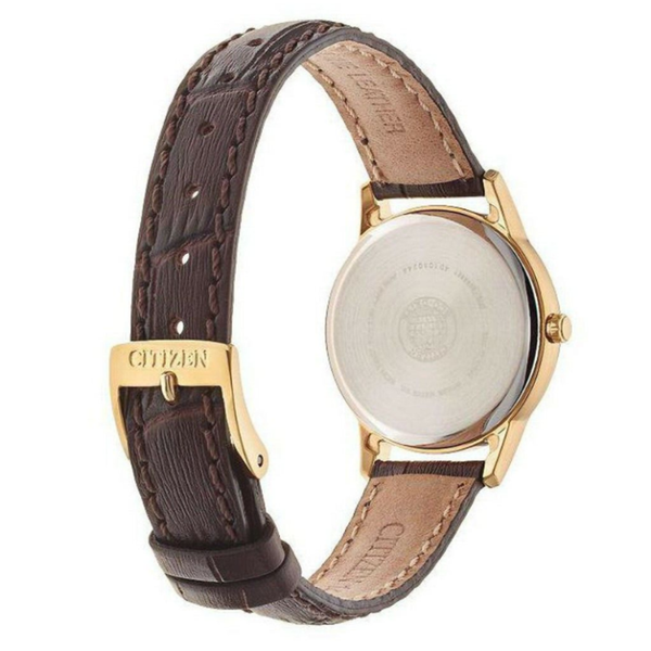 Ladies' Eco-Drive Goldtone Leather Band Watch Image 2 Mark Jewellers La Crosse, WI