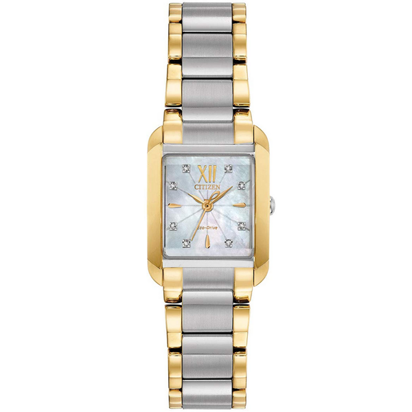 Ladies' Eco-Drive Two Tone Mother-Of-Pearl Dial Watch Mark Jewellers La Crosse, WI