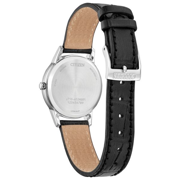 Ladies' Eco-Drive Silvertone Leather Band Watch Image 2 Mark Jewellers La Crosse, WI
