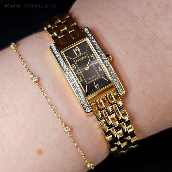 Ladies' Eco-Drive Goldtone Watch Image 3 Mark Jewellers La Crosse, WI