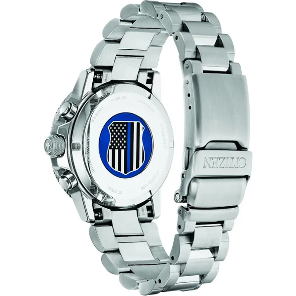 Gents' Eco-Drive Thin Blue Line Watch Image 2 Mark Jewellers La Crosse, WI