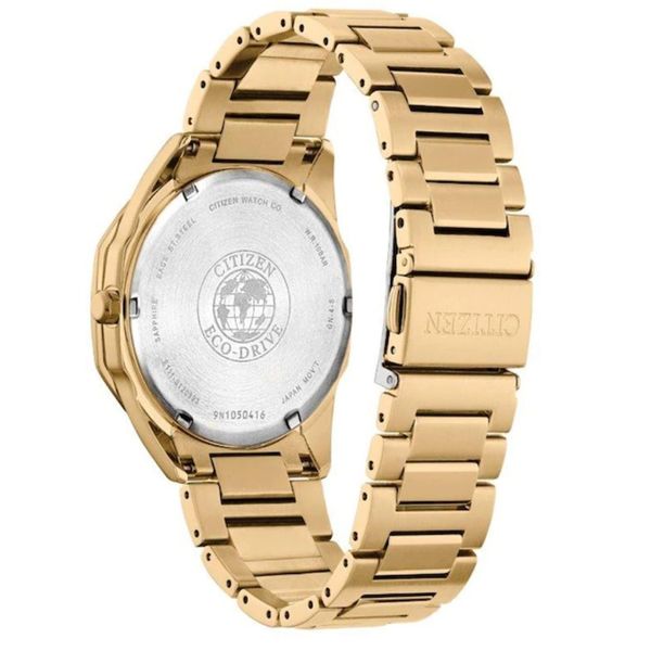 Gents' Eco-Drive Goldtone Octagonal Watch Image 2 Mark Jewellers La Crosse, WI