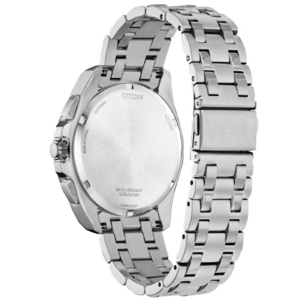 Gents' Eco-Drive Silvertone Chronograph Watch Image 2 Mark Jewellers La Crosse, WI