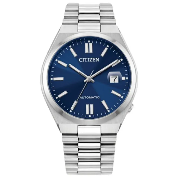 Gents' Automatic Silvertone Blue Dial Watch Mark Jewellers La Crosse, WI