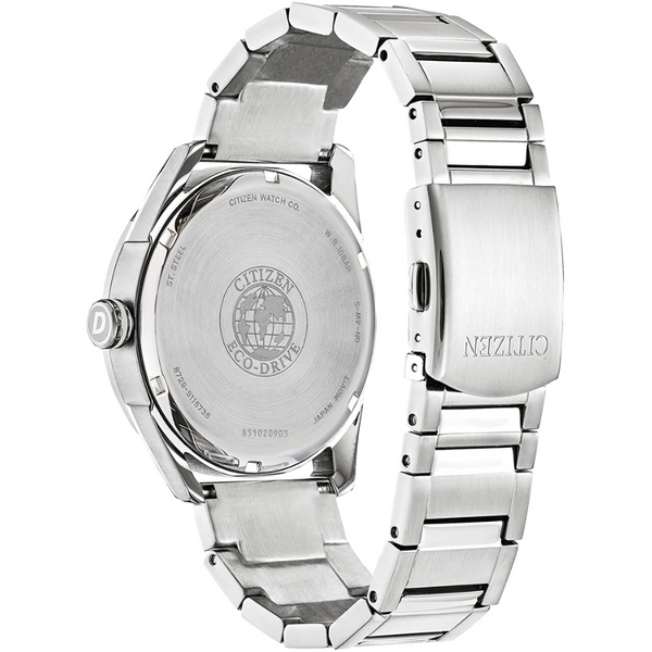 Gents' Eco-Drive Silvertone Watch Image 2 Mark Jewellers La Crosse, WI