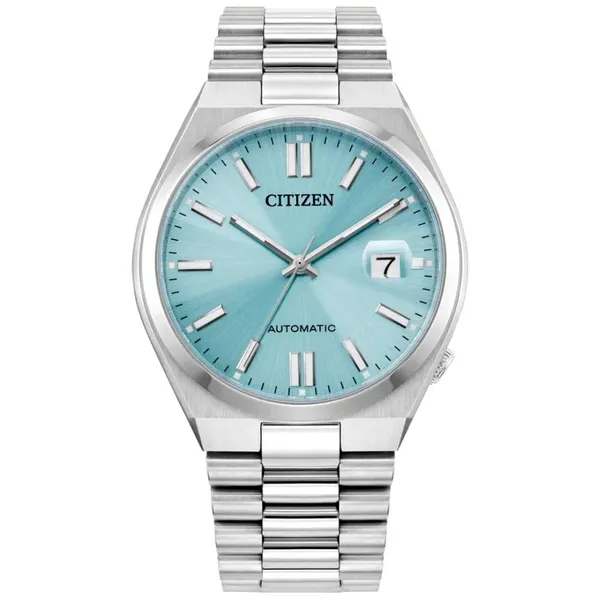 Gents' Automatic Silvertone Light Blue Dial Watch Mark Jewellers La Crosse, WI
